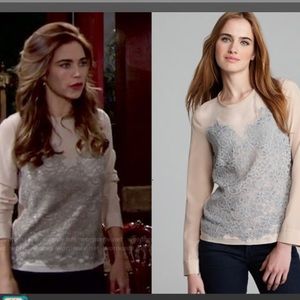 Lace blush blouse